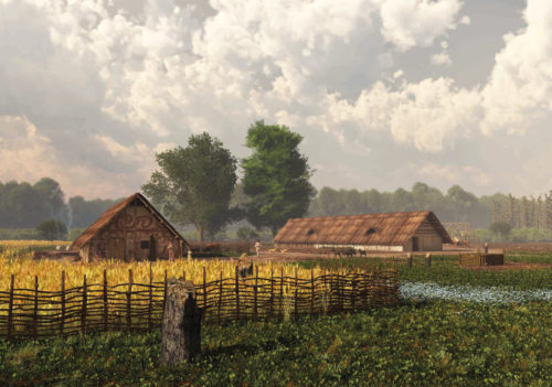 Eine Siedlung der ersten Bauern in Mitteleuropa vor 7000 Jahren. / Foto: Mikko Kriek, Simon Matzerath